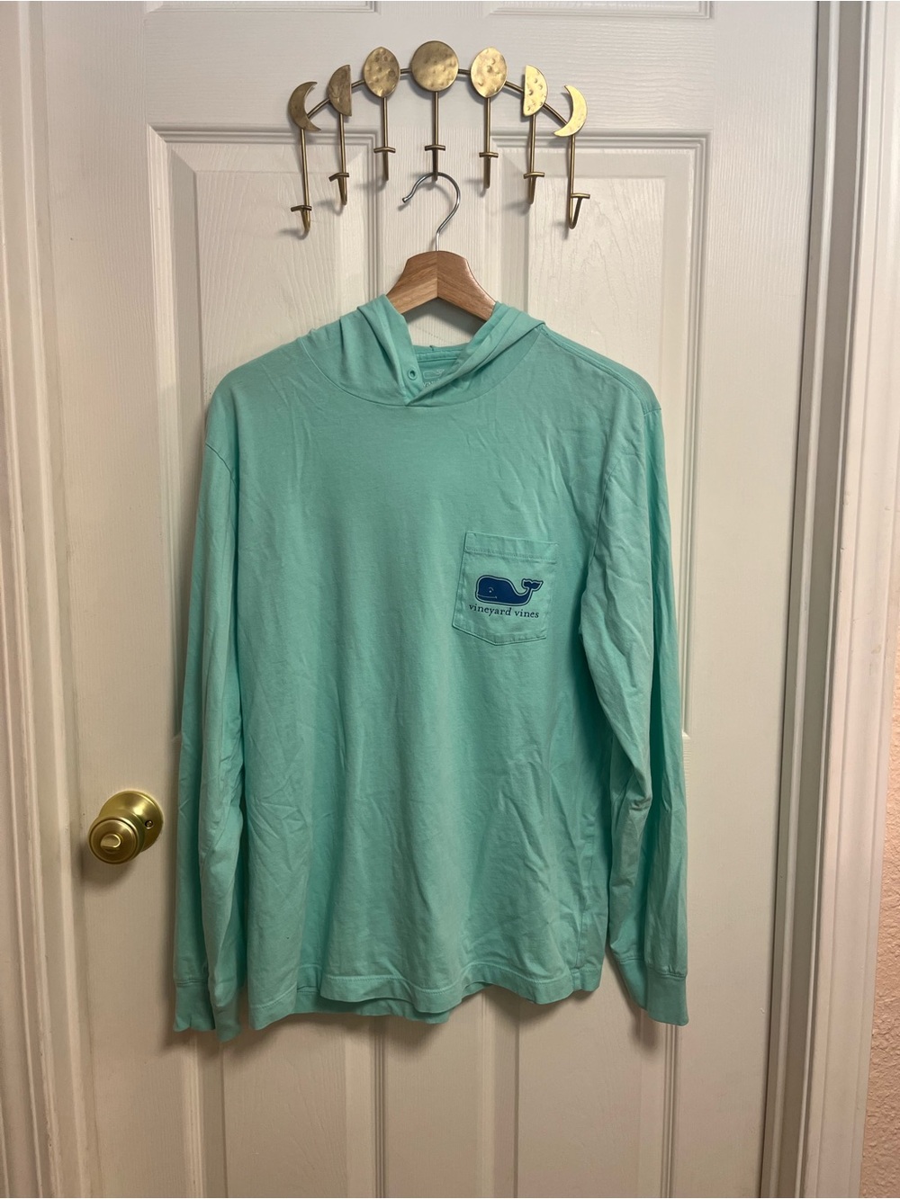 Vineyard Vines Seafoam Green Long Sleeve Tee W/ Pocket & Hoodie